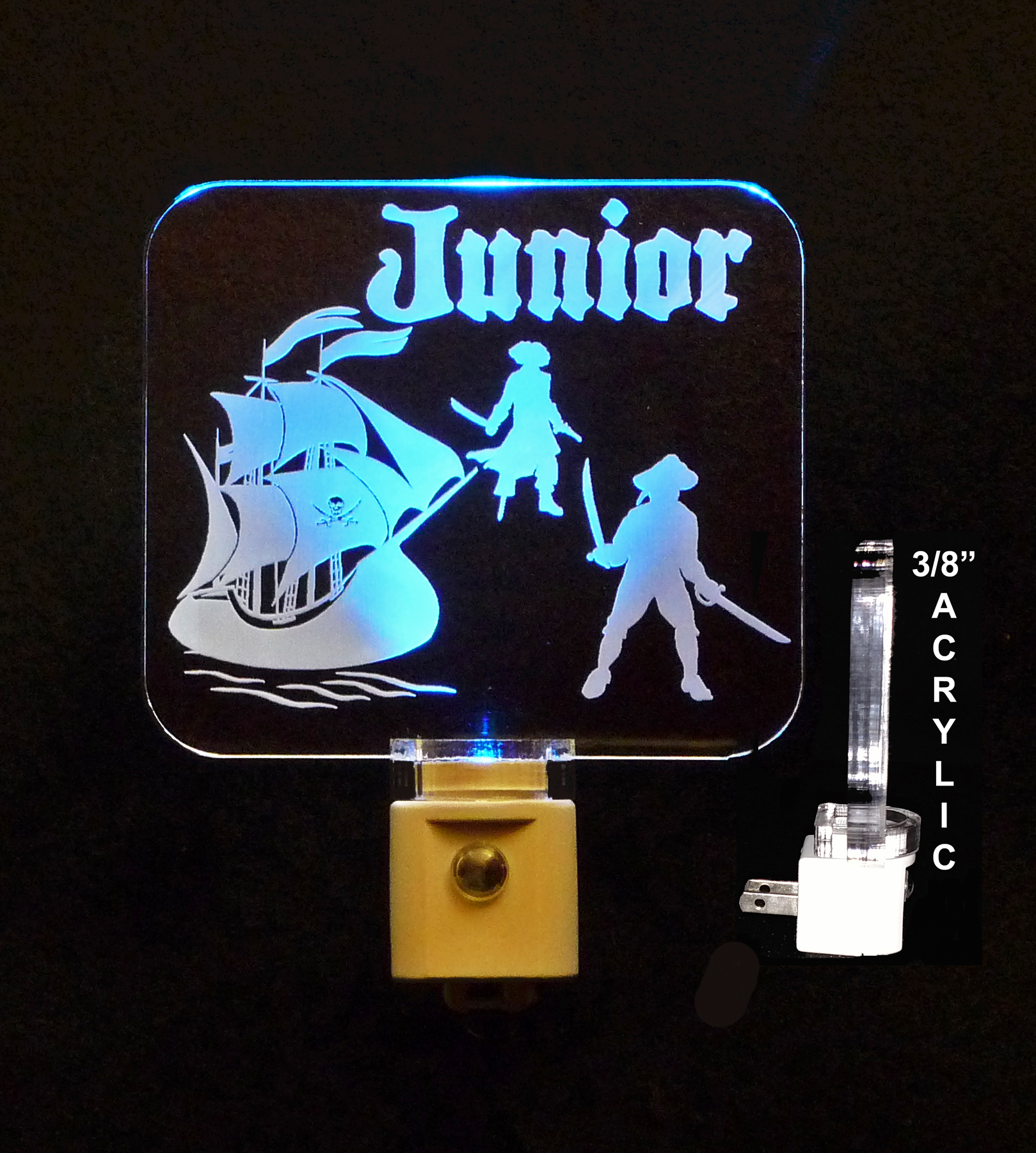 Personalized Pirate Ship LED Personalized Night Light with pirates